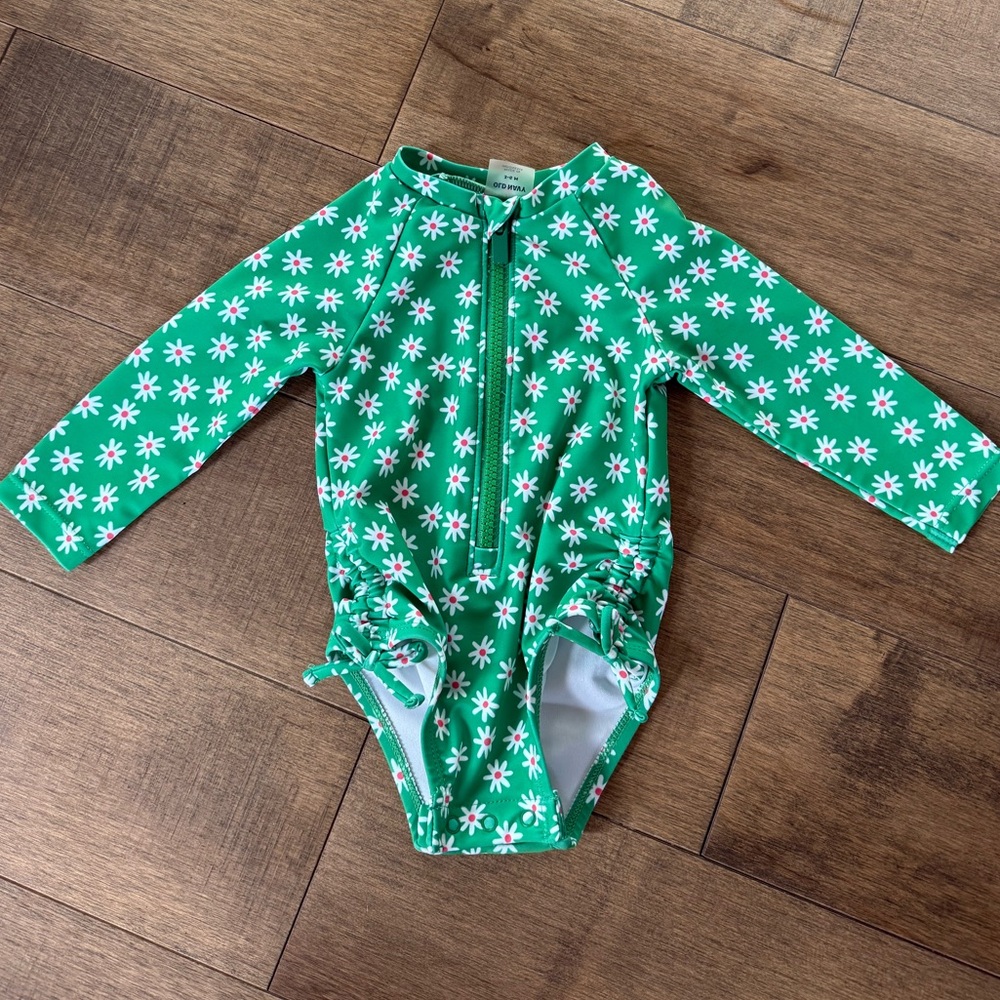 Green Floral Kids Swimwear old navy